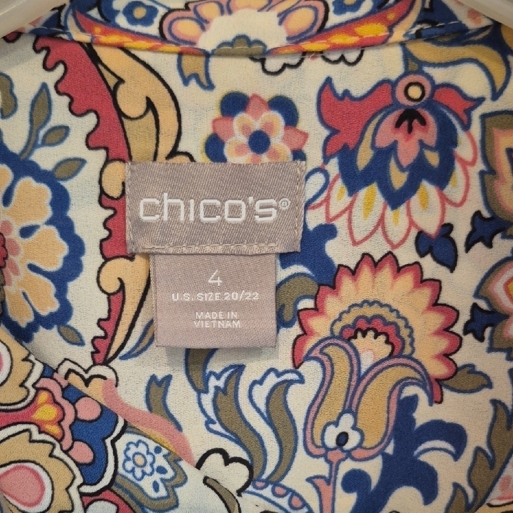 Chico's Floral Paisley Long Cardigan and Tank Set Chico's Size 4 - Picture 5 of 13